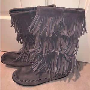 Minnetonka Boots 
Gray